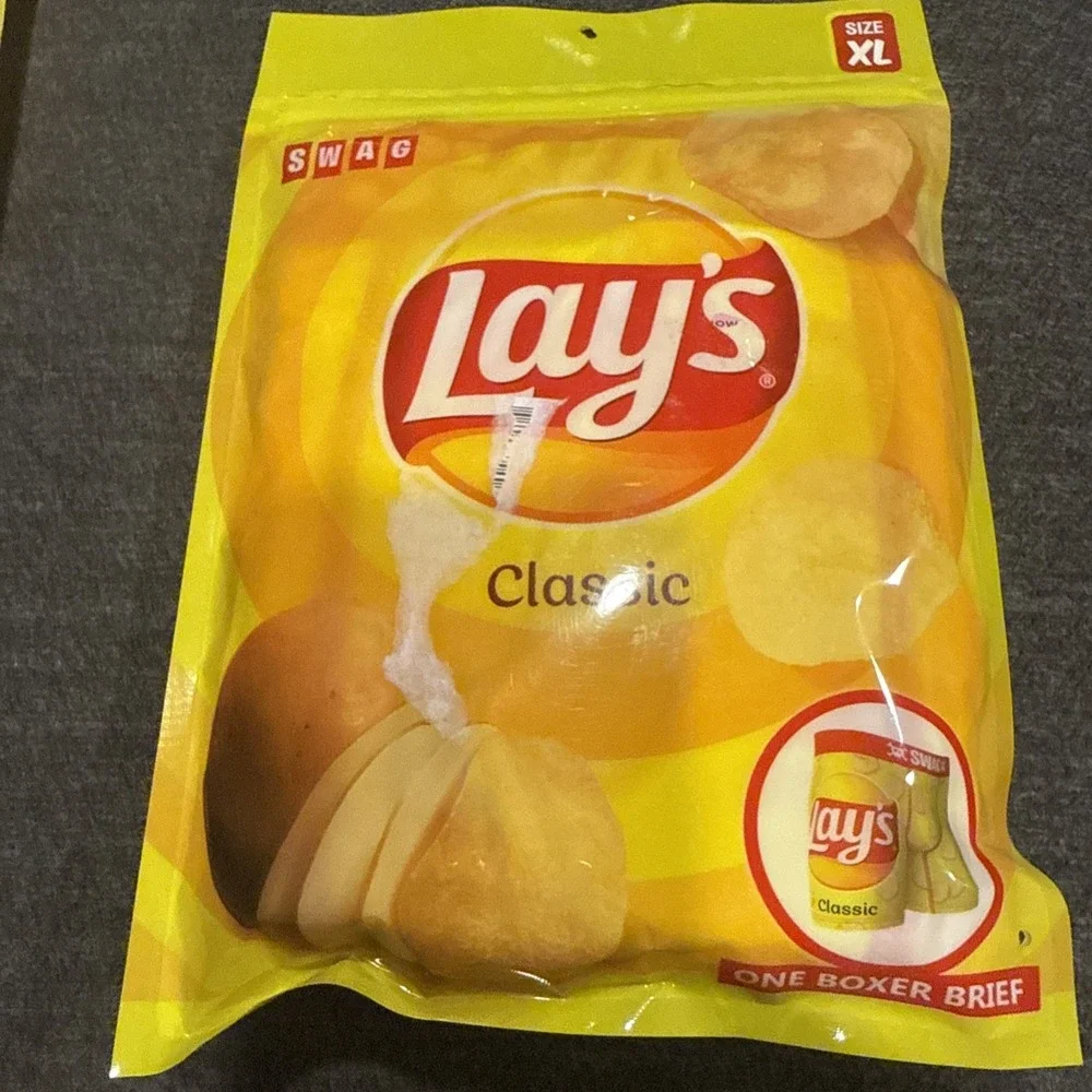 SWAG LAYS‎ Boxer Briefs Mens Extra Large XL Yellow Underwear Chips Snacks NWT B